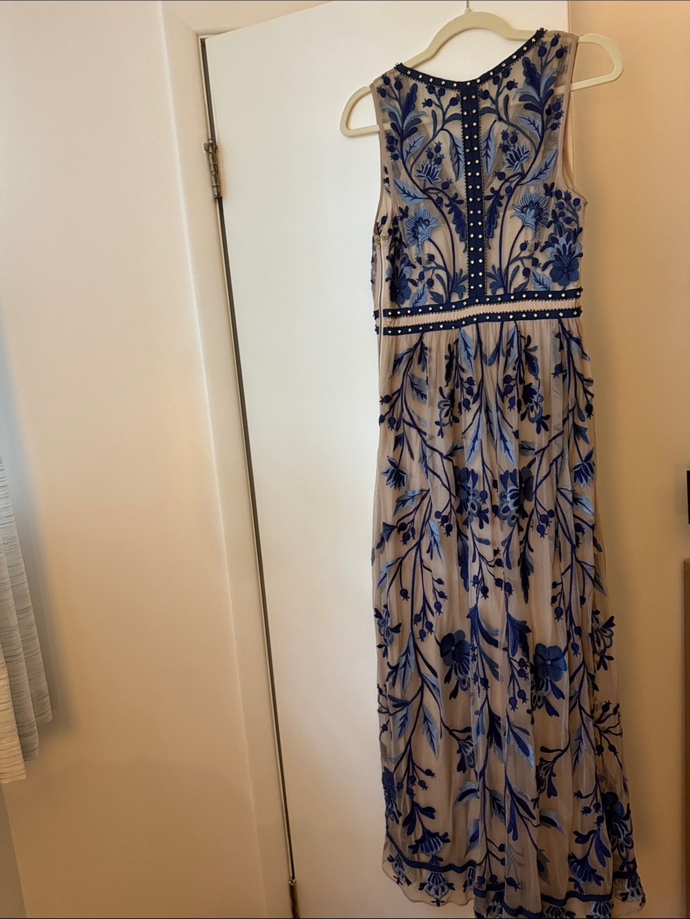 Moulinette Soeurs Blue Embroidered Floral Maxi Dress - Picture 12 of 13